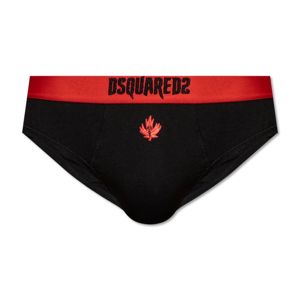 Dsquared2 Men's Black Briefs With Logo - Underpants - Xl - Underwear