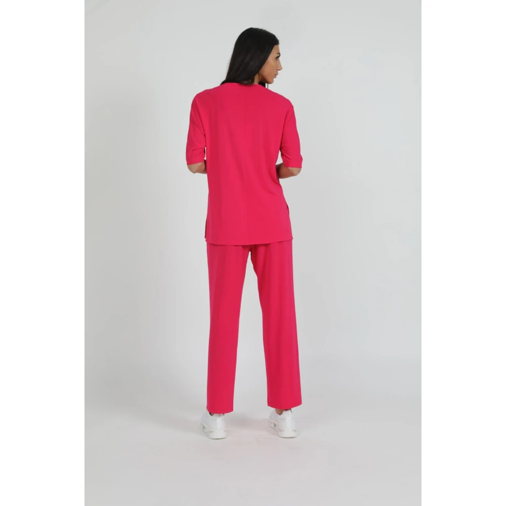 Max Mara Wijde Palazzo Broek Pink Dames