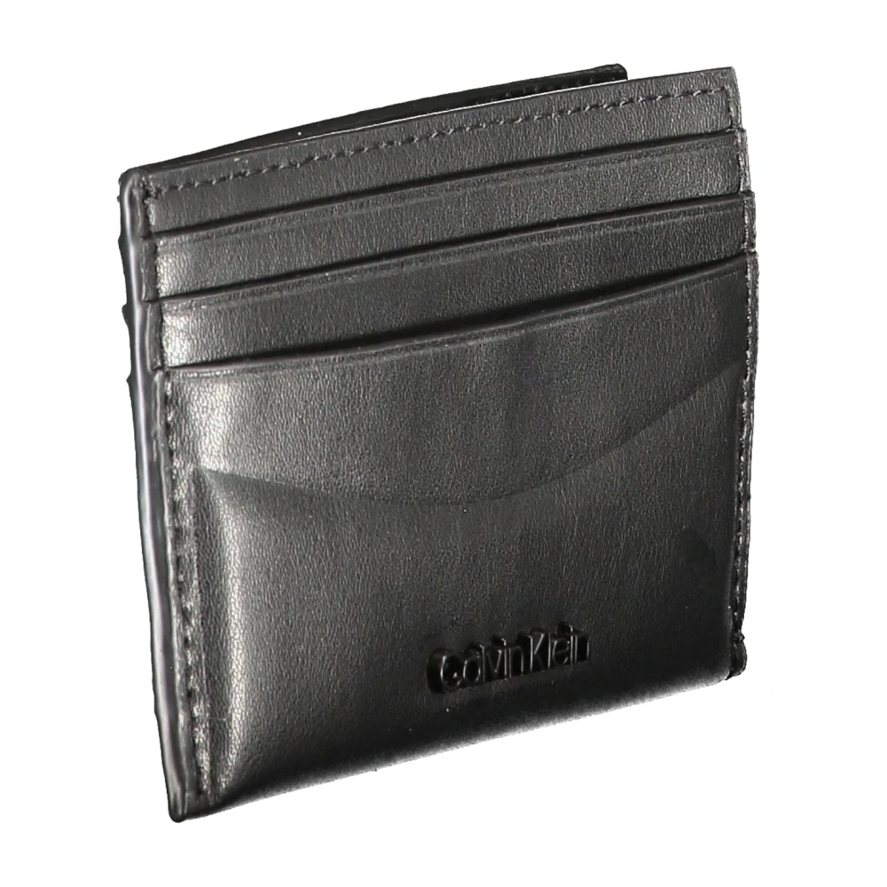 Calvin Klein Heren Portemonnee Zwart Kaarthouder Contrast Logo Black Heren