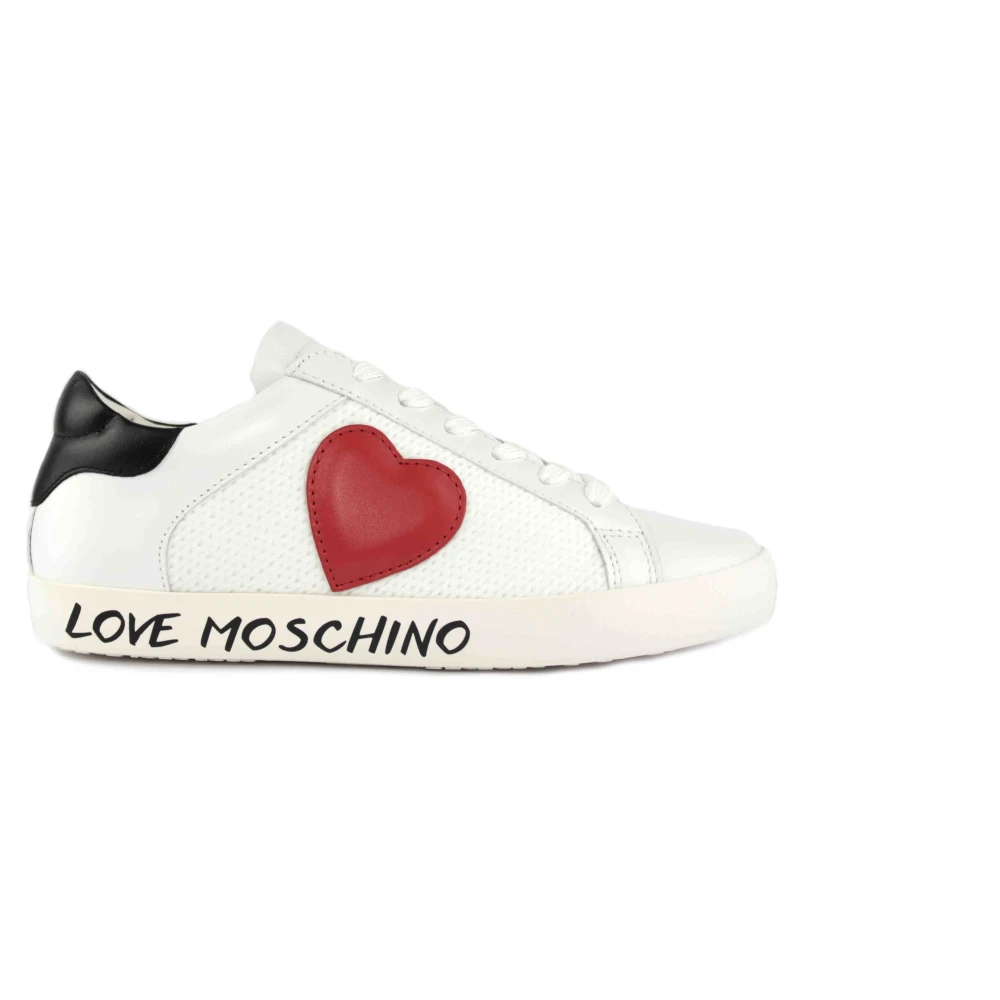 Love Moschino Bianco/Nero/Cuore Rosso Dames Schoenen Wit