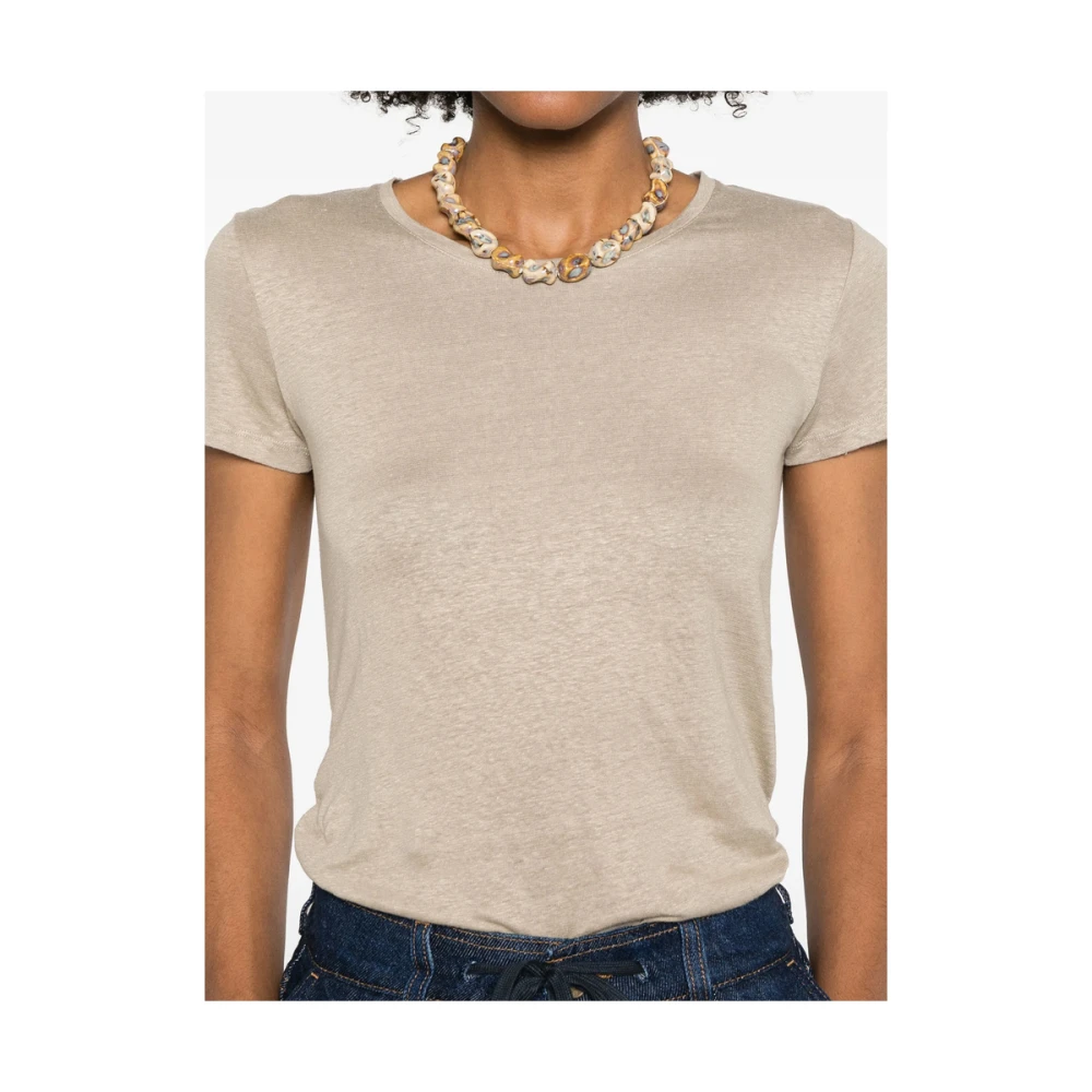 majestic filatures Beige T-shirt Korte Mouw Beige Dames