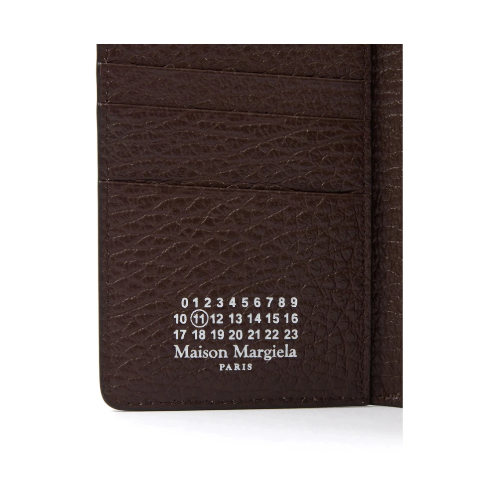 Maison Margiela Bruin Signature Bi-Fold Kaarthouder Portemonnee Brown Heren