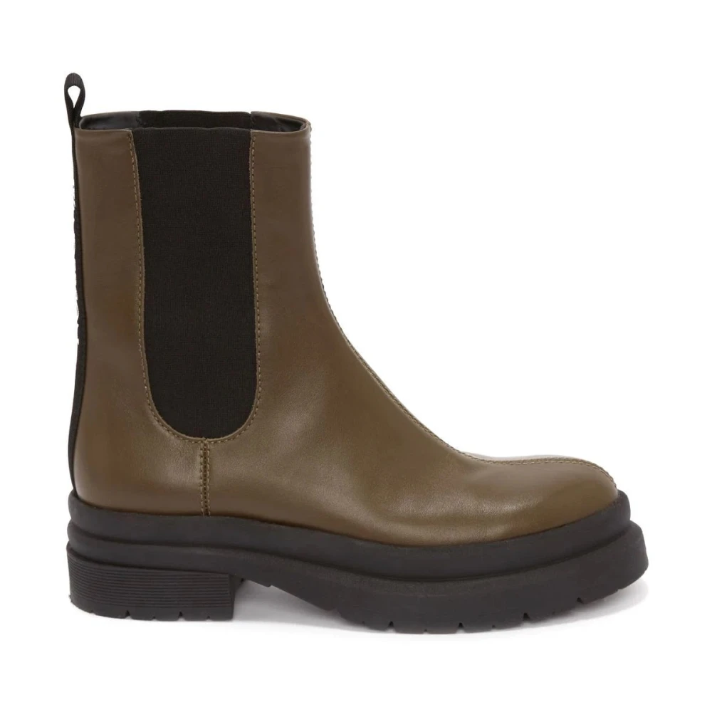 Jw Anderson Green Chelsea Boots, Female, 4 Uk, Combat Booties