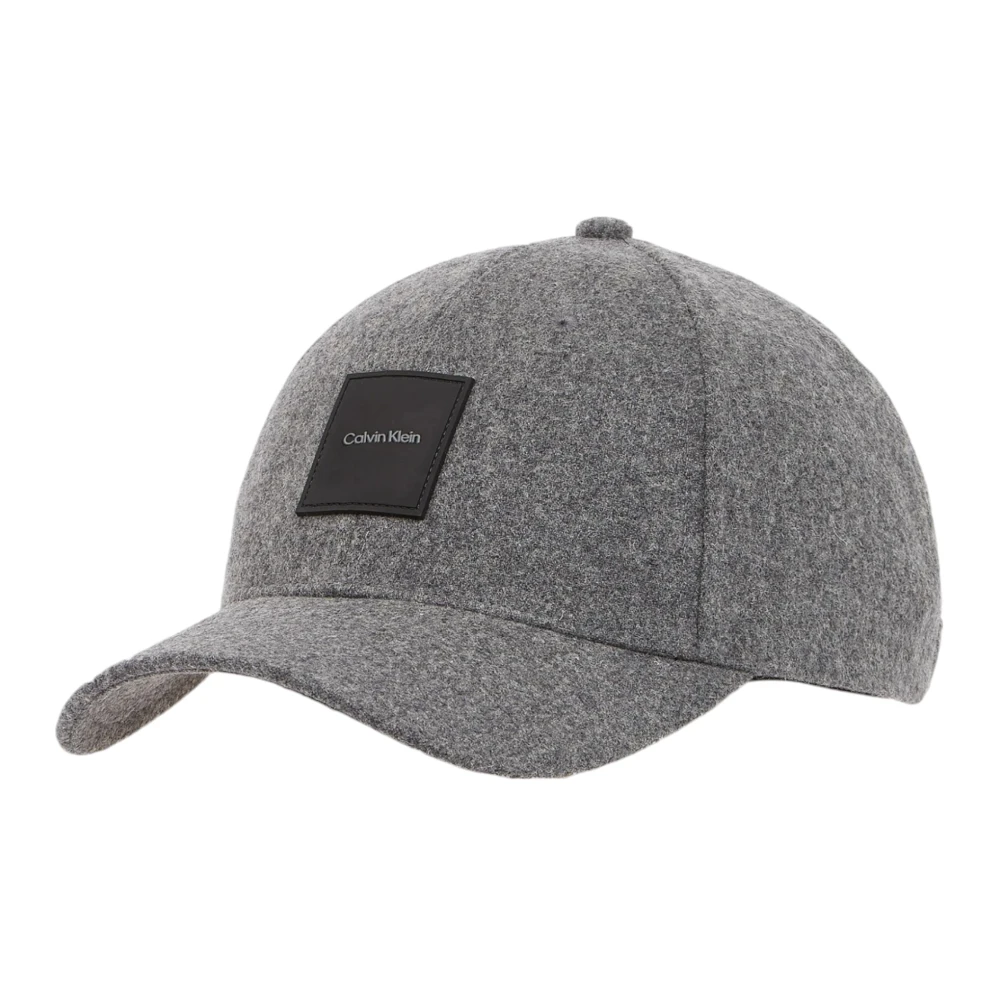 Calvin Klein Baseball pet WOOL BB CAP met logo-patch van leer