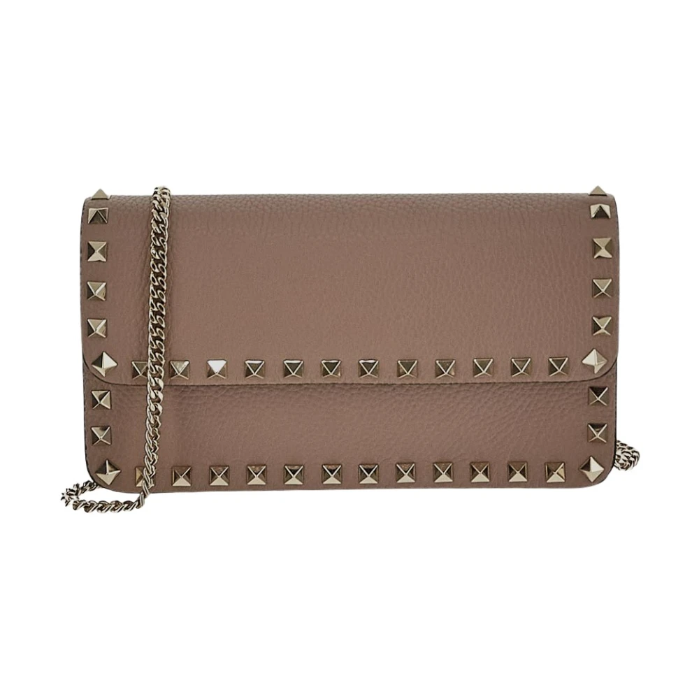 Valentino Garavani Studded Leren Tas Beige Dames