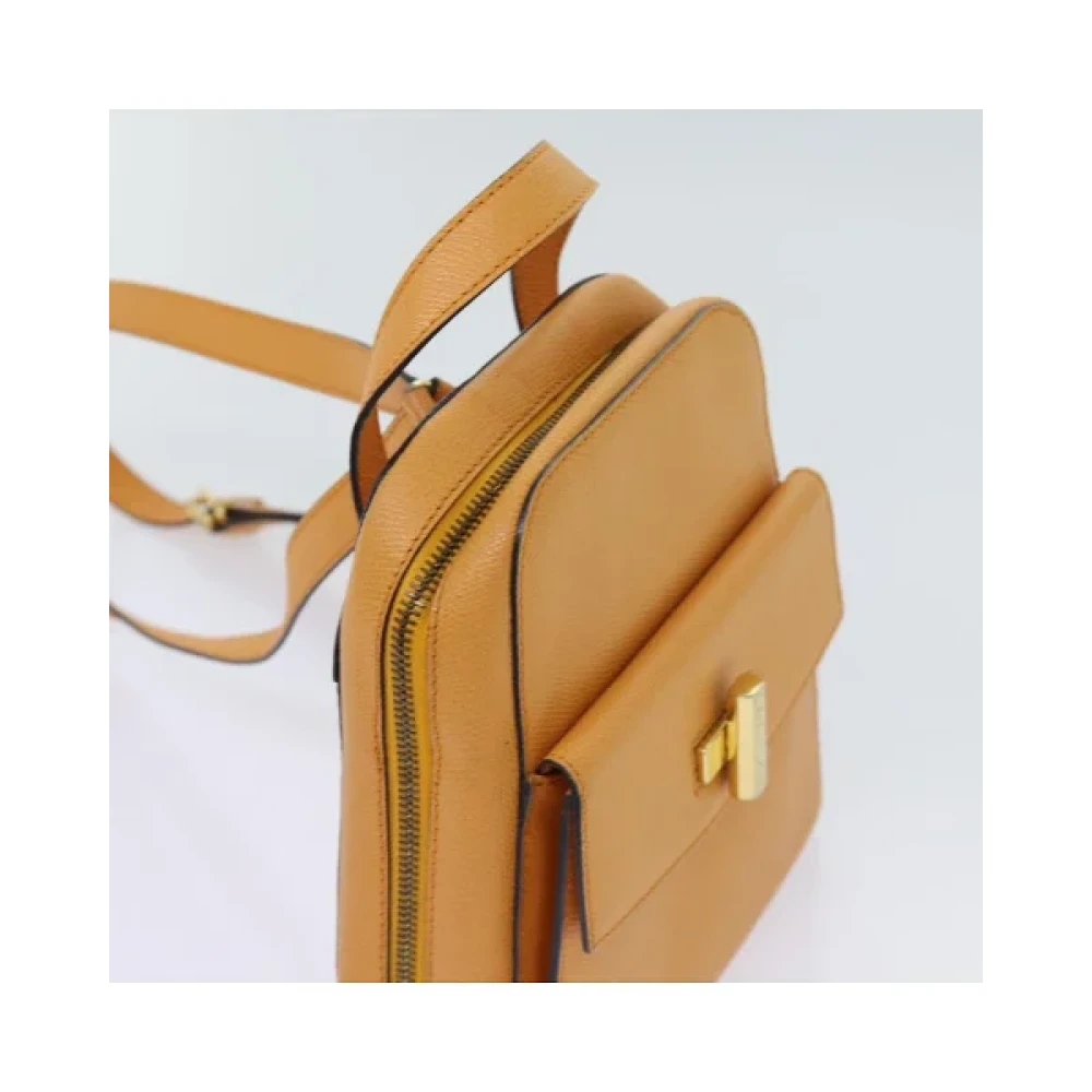 Celine Vintage Pre-owned Leather backpacks Orange Dames