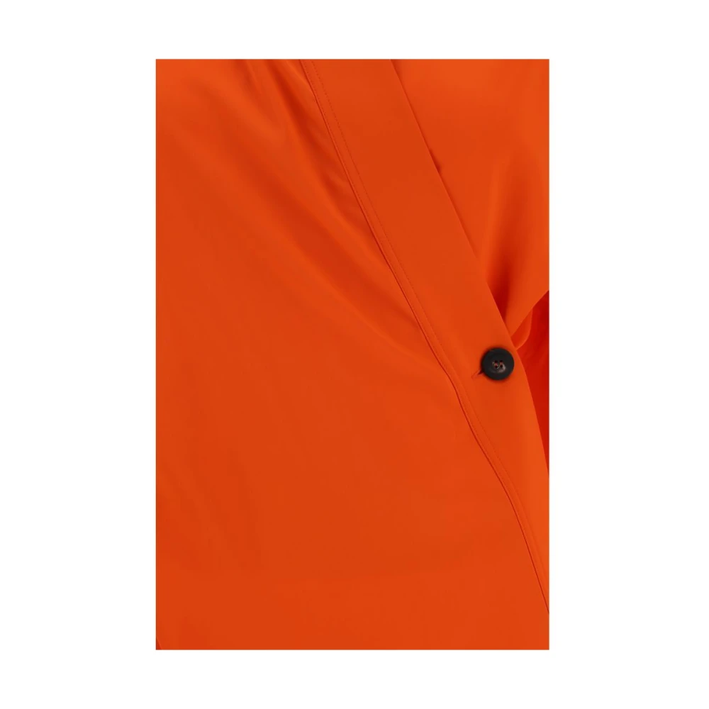 Salvatore Ferragamo Kimono Sluiting Klassiek Overhemd Orange Dames