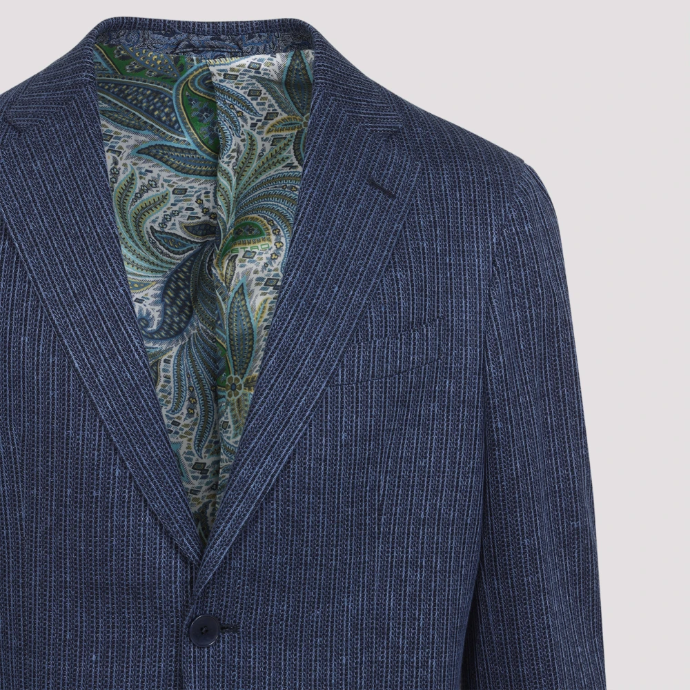 ETRO Blauwe Jas Elegantie Comfort Moderne Garderobe Blue Heren