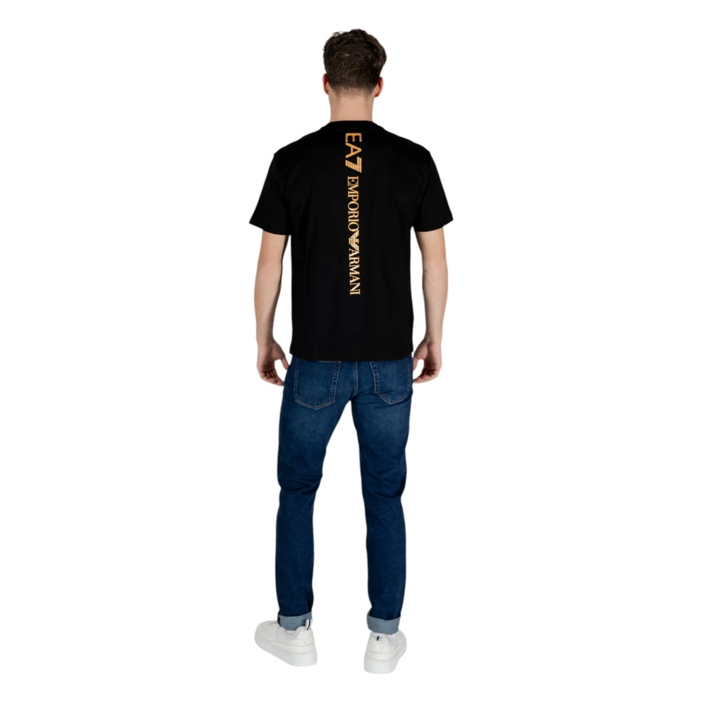 Emporio Armani EA7 Katoenen T-shirt korte mouwen lente zomer Black Heren