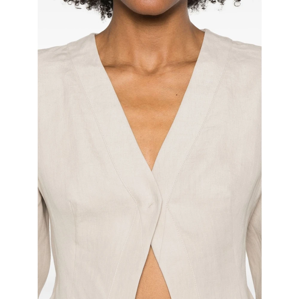 Giorgio Armani Beige Jas met Amerikaanse Achterventil Beige Dames
