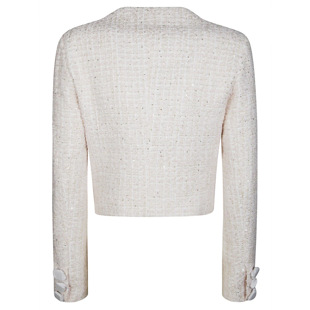 Rotate Birger Christensen Cropped Boucle Jas White Dames