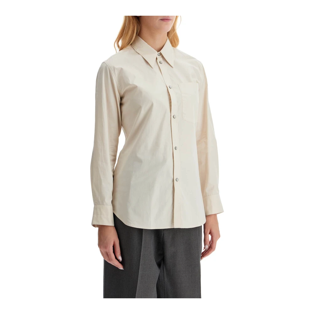 Lemaire Slim Fit Overhemd met Lange Mouwen Beige Dames