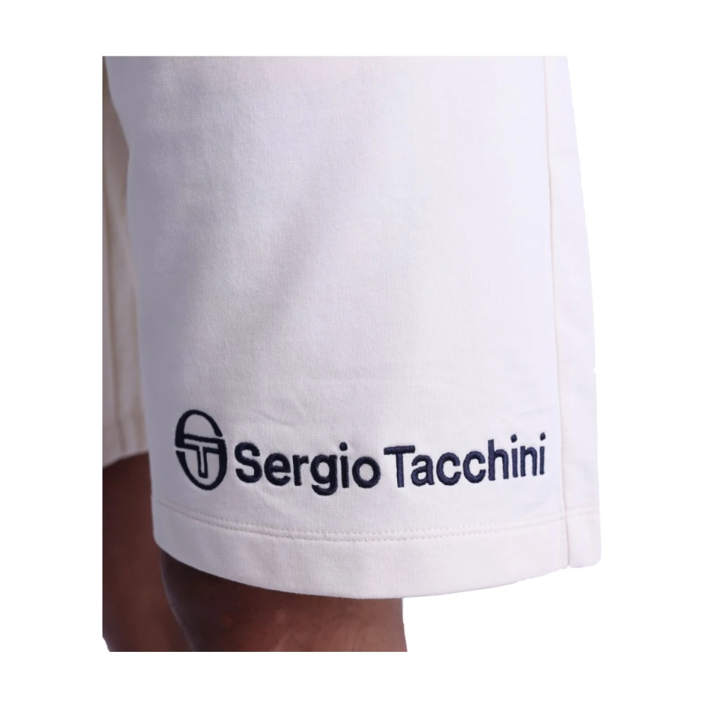Sergio Tacchini 100% Katoenen Shorts Beige Straight Fit Beige Heren