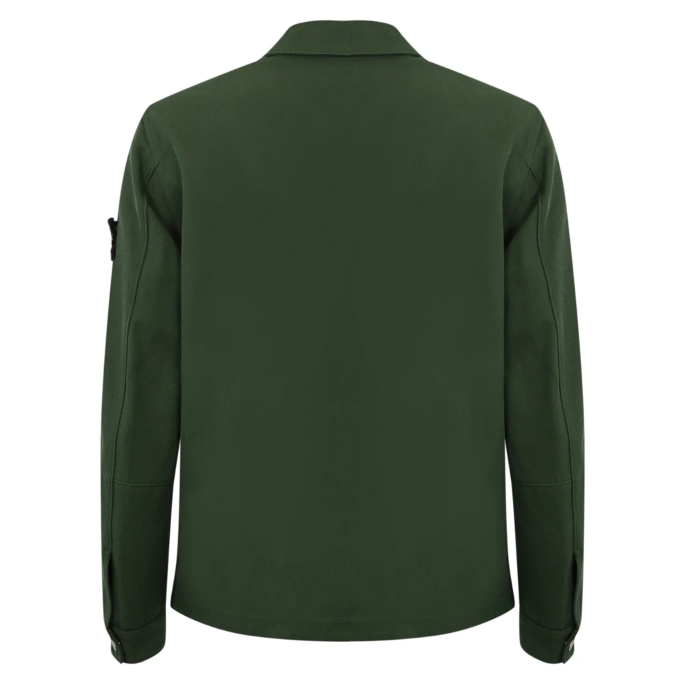 Stone Island Groene Nylon Katoenen Jas Green Heren