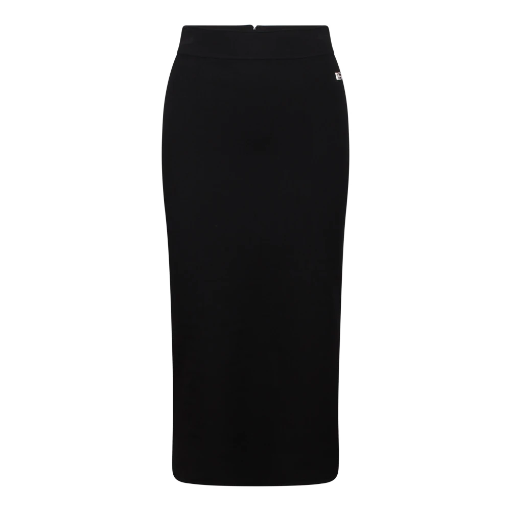 Dolce & Gabbana Logo Pencil Rok Stretch Gebreid Black Dames