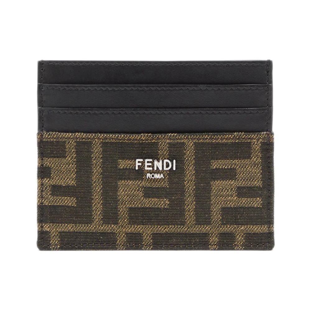 Fendi Bruine Portemonnee met FF Stofdetails Brown Heren