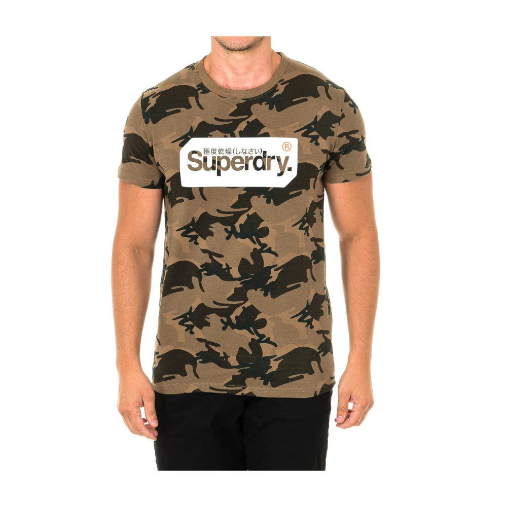 Superdry Korte Mouw Bruin Camouflage T-Shirt Brown Heren