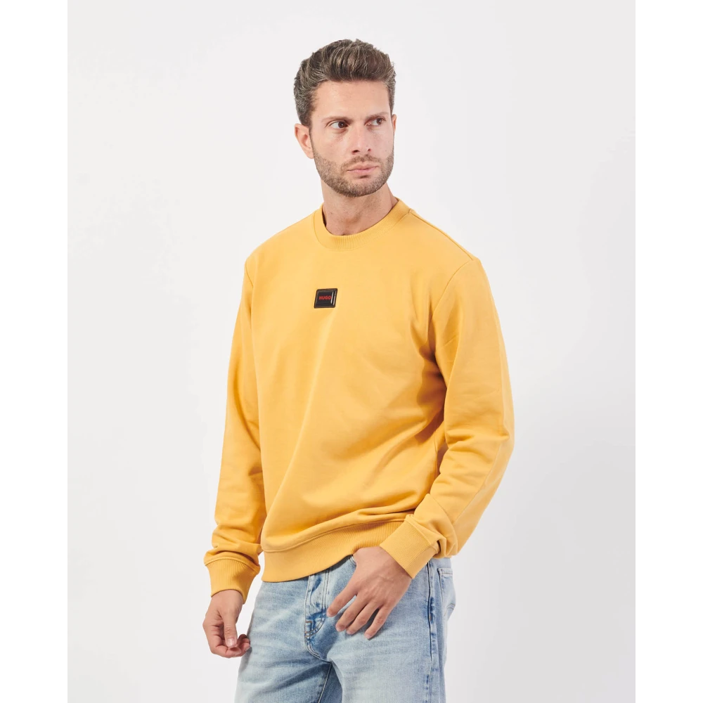 Hugo Boss Gouden Terry Katoenen Sweater Diragol Yellow Heren