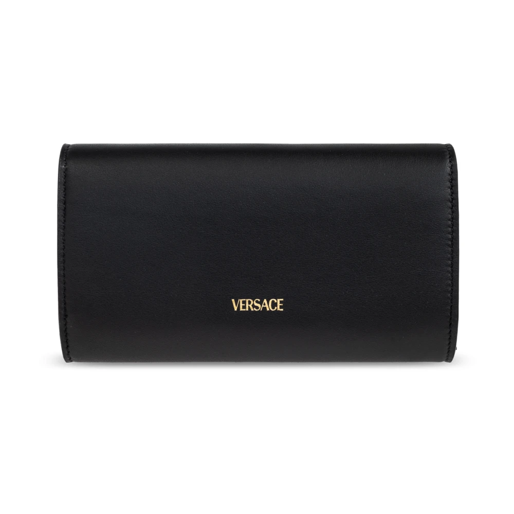 Versace Leren portemonnee Black Dames