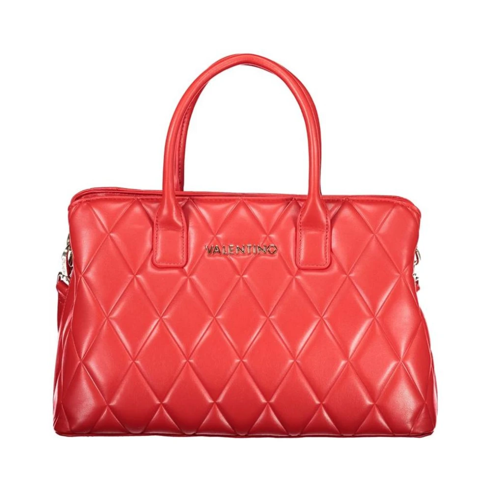 Valentino Women's Red Polyethylene Handbag With Textu Finish - Handbags - One Size - Bags