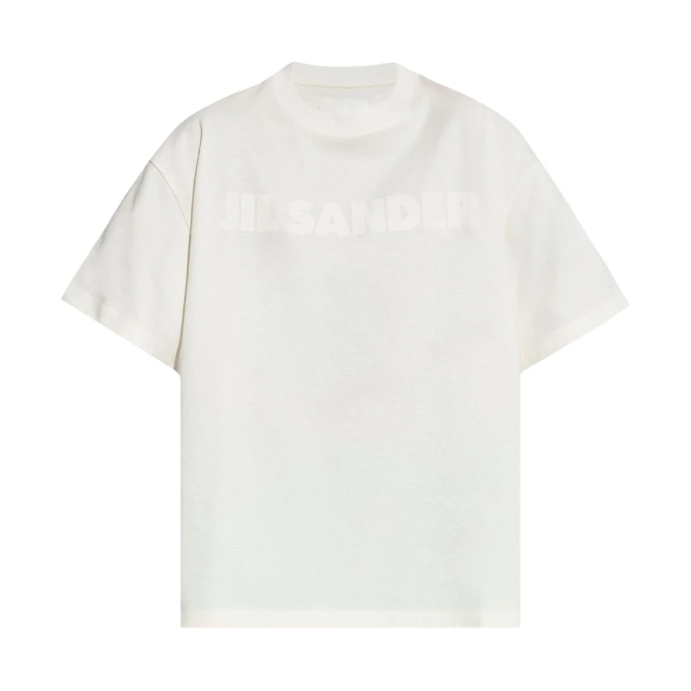 Jil Sander , T-Shirts, Female, White, S, T-Shirt With Logo - Image 2