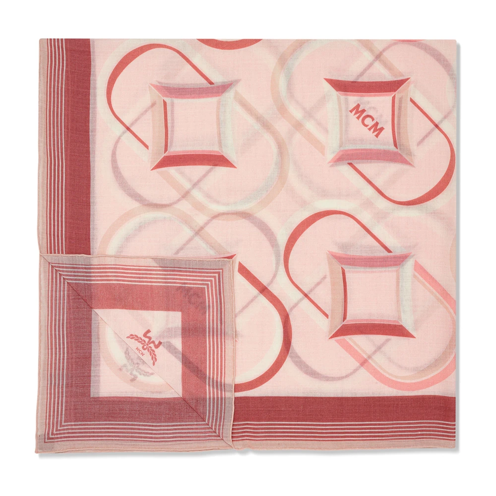 Mcm Pink Winter Scarves, Female, One Size, Winter Scarves