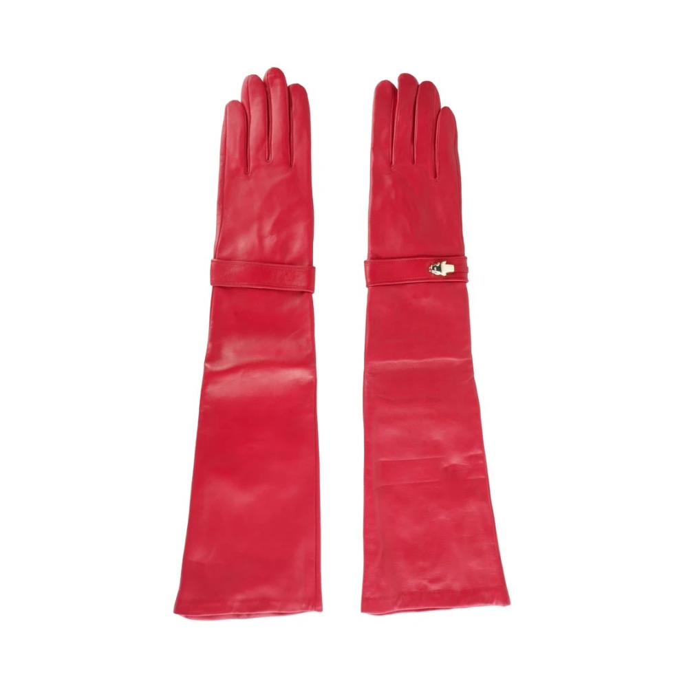 Cavalli Class Elegante rode lamsleren handschoenen Red Dames