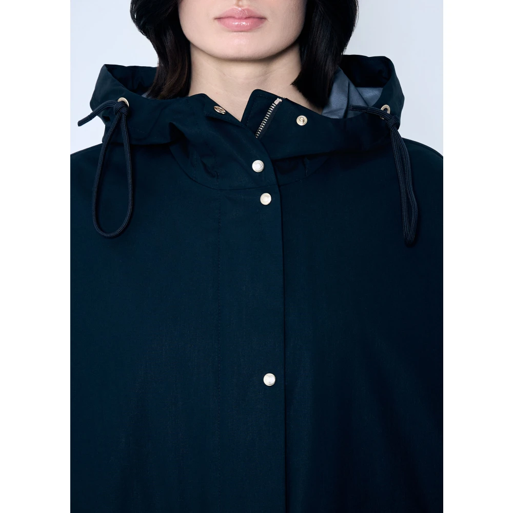 Moncler Parka Jas met Trekkoord Taille Blue Dames