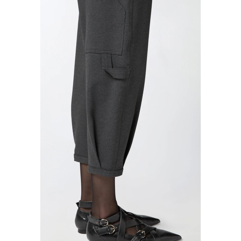 pinko Grijze werkbroek met zakken Gray Dames