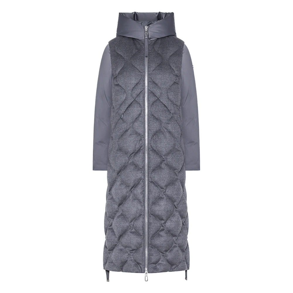 Duno Lange Puffer Parka Jas voor Vrouwen Gray Dames