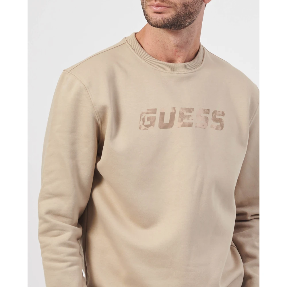 Guess Beige Sweatshirt met Lange Mouwen van Katoen Beige Heren