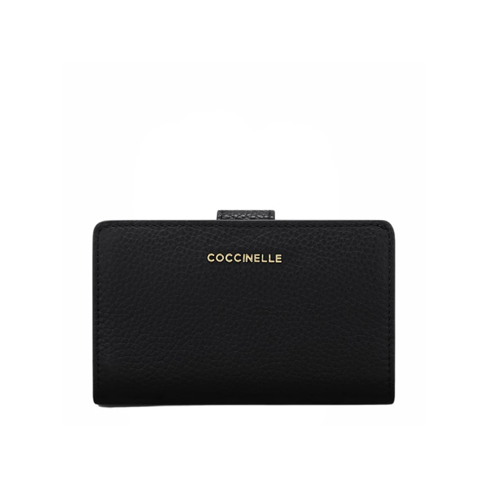Coccinelle Women's Black Elegant Leather Wallet With Snap Closure And Coin Pocket - Wallets & Cardholders - One Size - Accessories