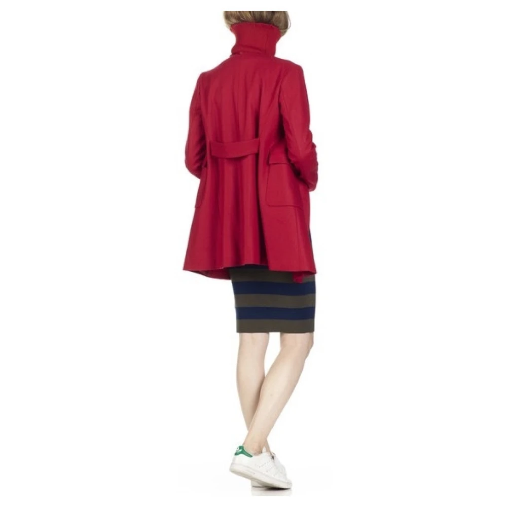 Liu Jo Romantische Wolmix Trapezium Jas Red Dames