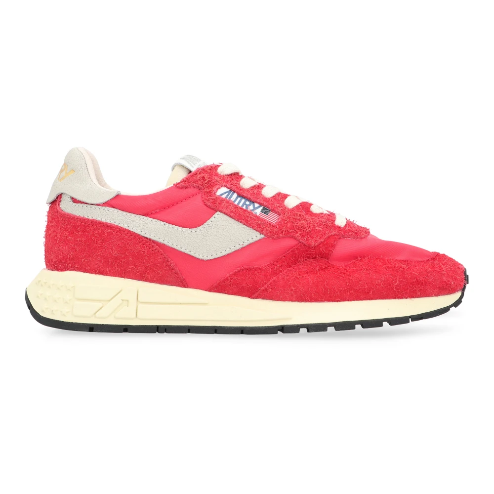 Autry Vintage lage sneakers met leren inzetstuk Heren Schoenen Rood