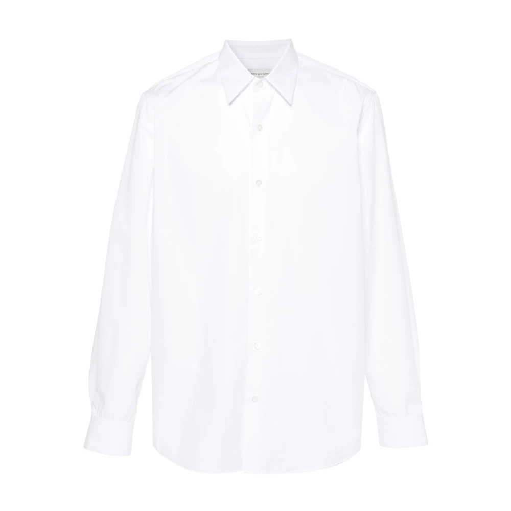 Dries Van Noten Katoenen Poplin Regular Fit Overhemd White Heren