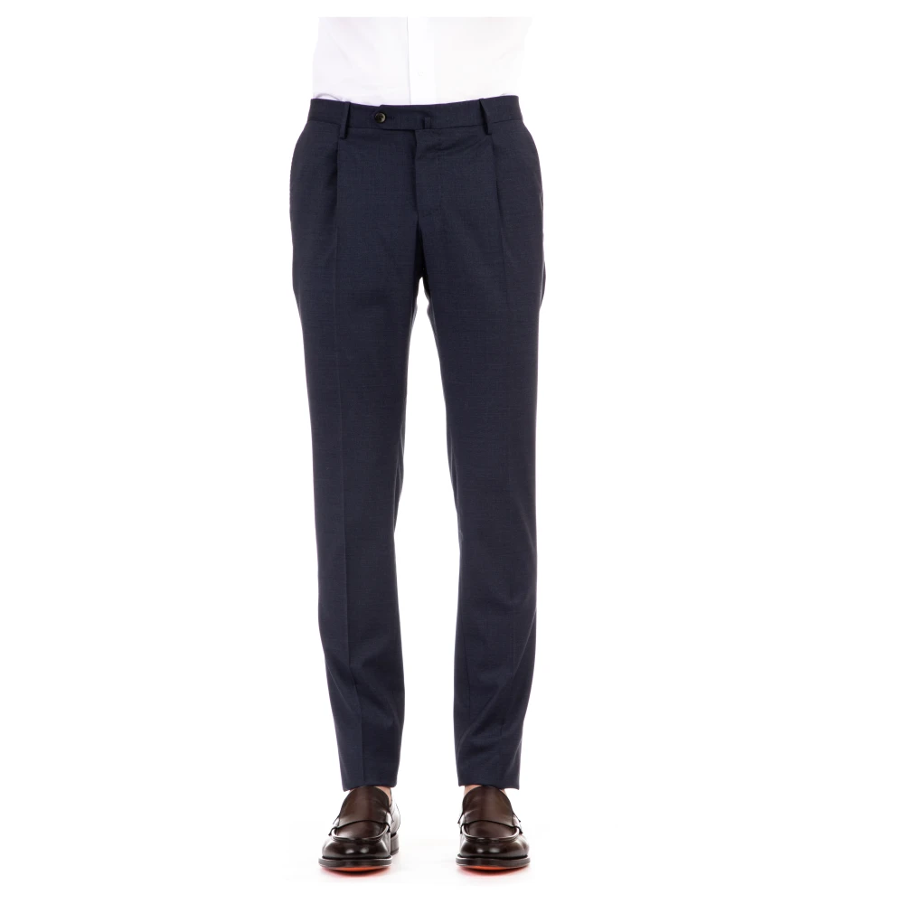 Pt Torino Men's Blue Chinos, L, Pantalone In Lana Stretch Superslim