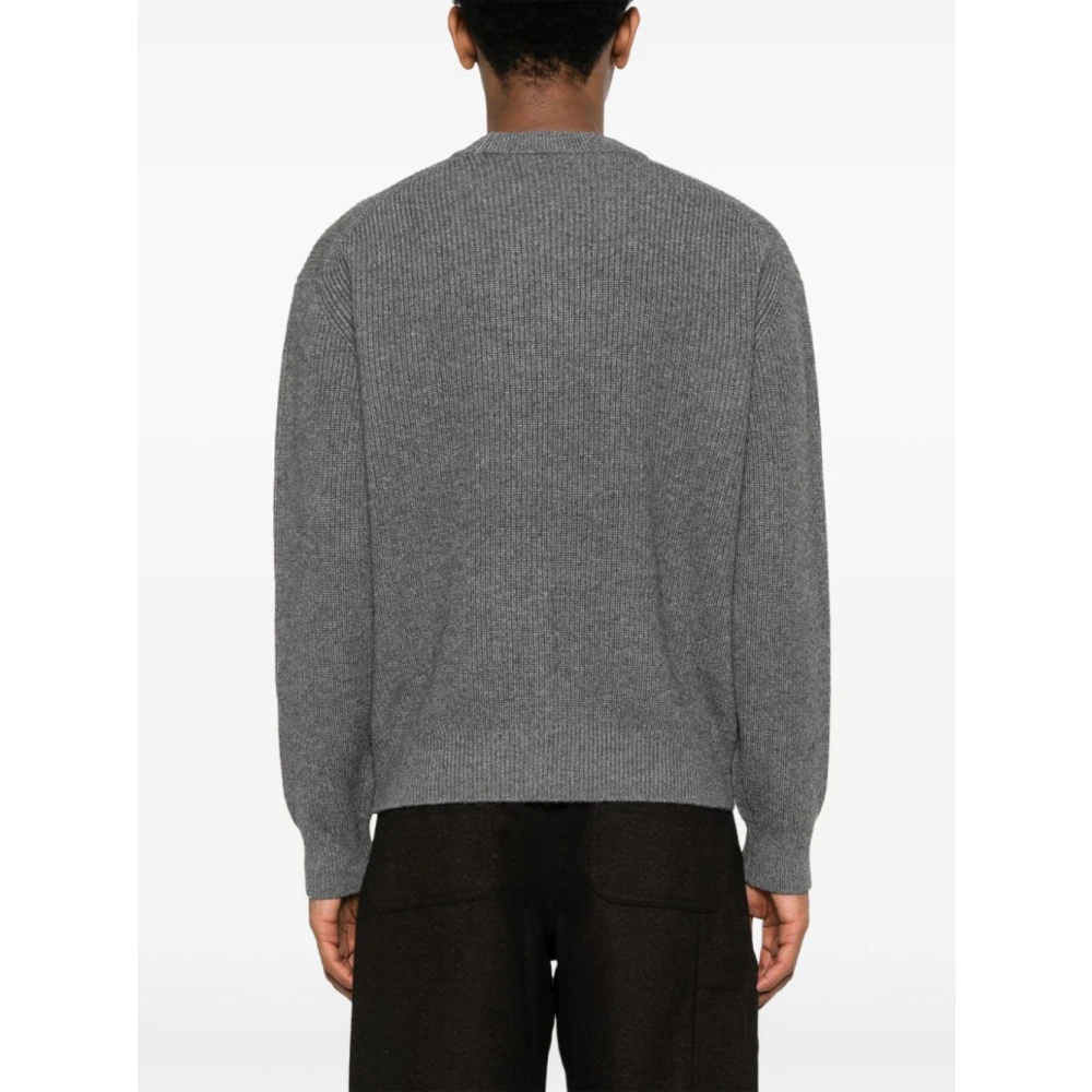 Maison Kitsuné Gedurfd Fox Head Patch Sweater Gray Heren