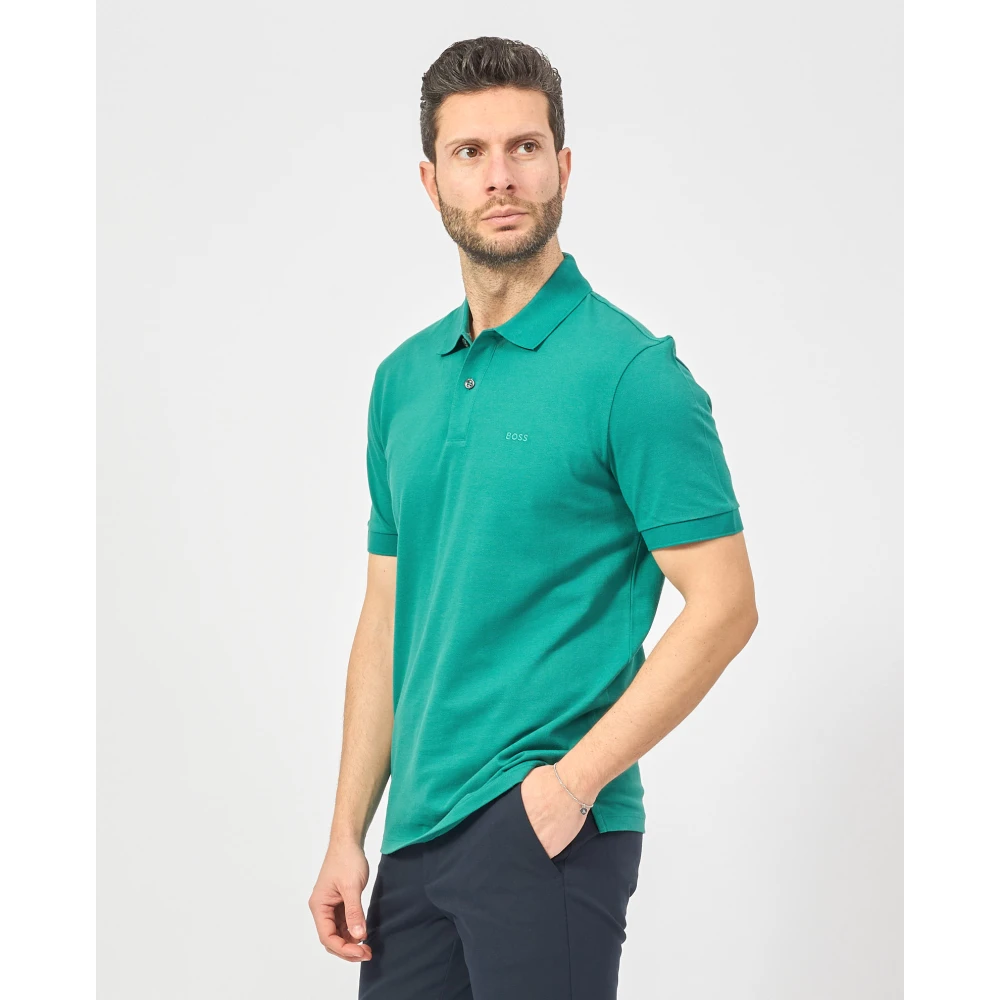 Hugo Boss Heren Polo Shirt met Geborduurd Logo Green Heren