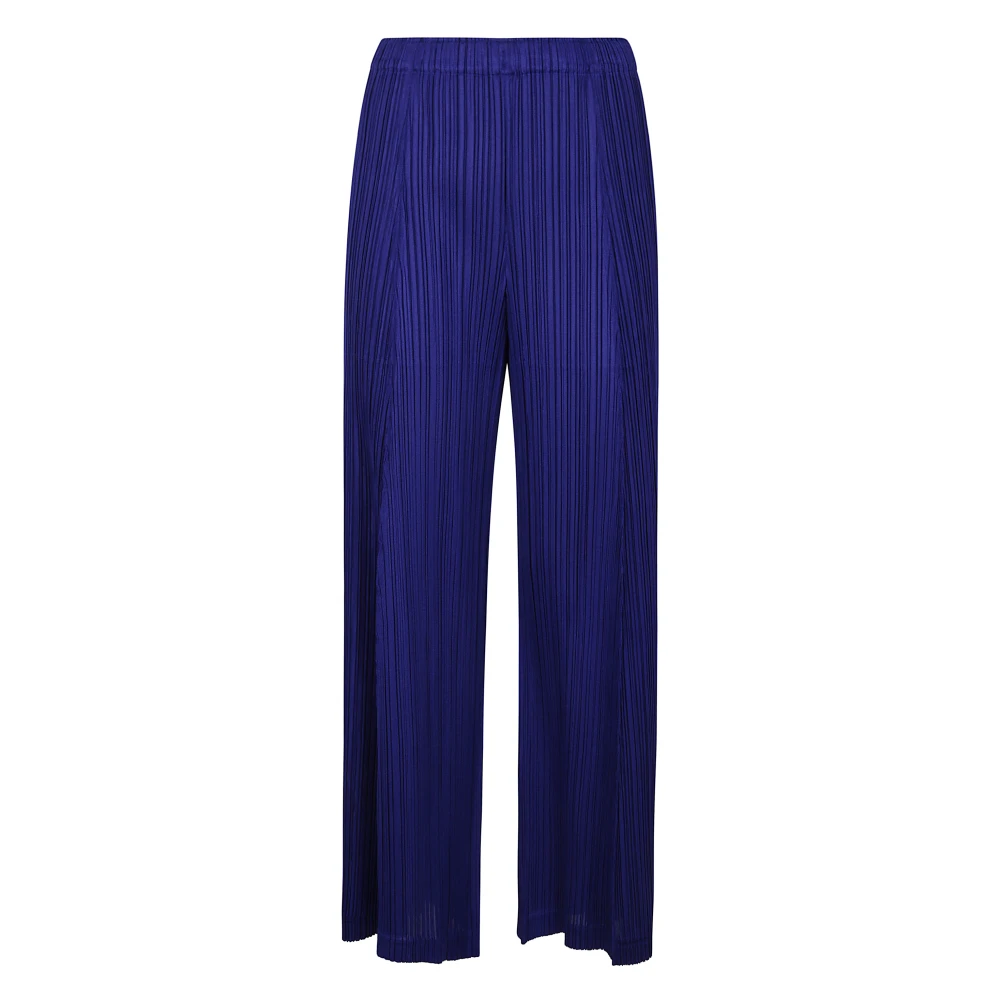 Issey Miyake Wijde broek met dikkere onderkant Blue Dames