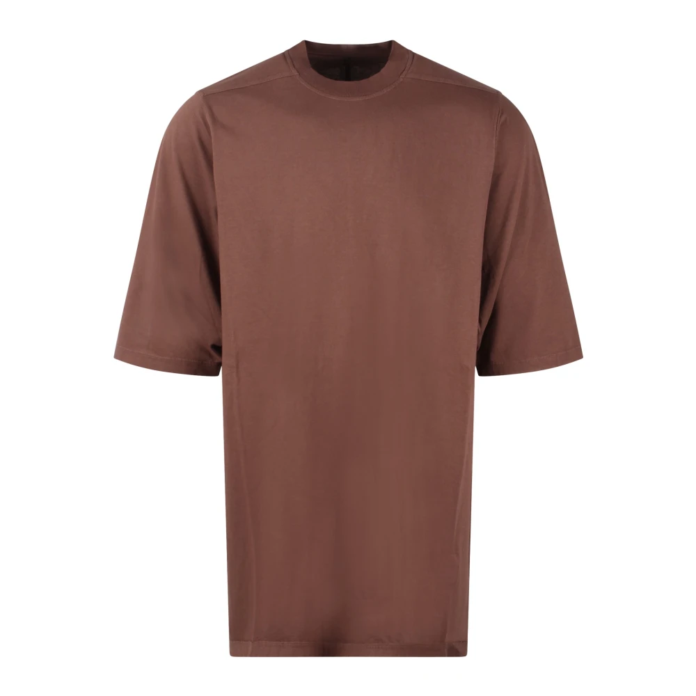 Rick Owens Oversized Katoenen T-shirt met Logodetail Brown Heren