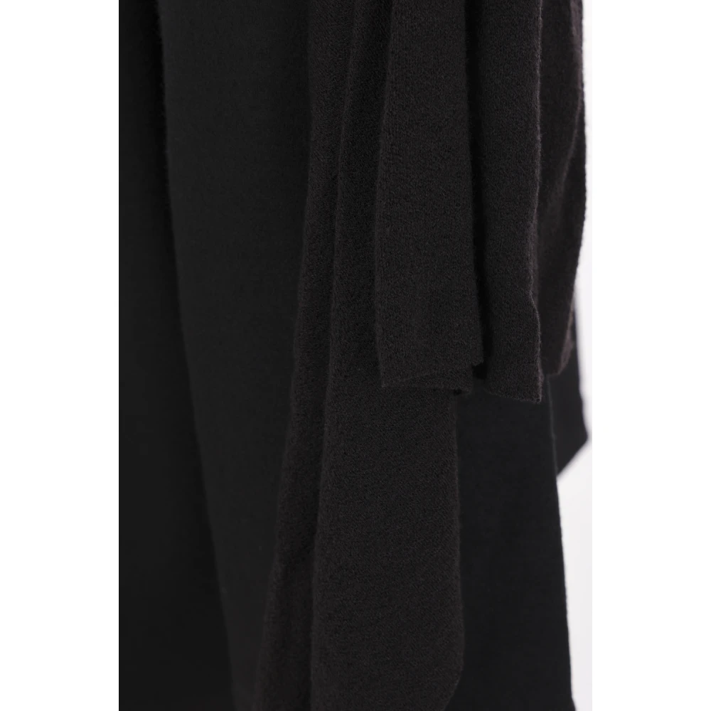 Yohji Yamamoto Zwart Wol Zijde Pullover Sweater Black Dames