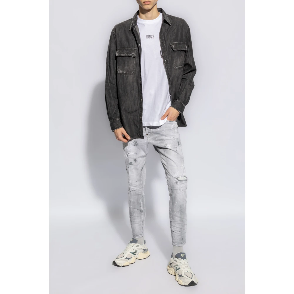 Dsquared2 Denim overhemd Gray Heren