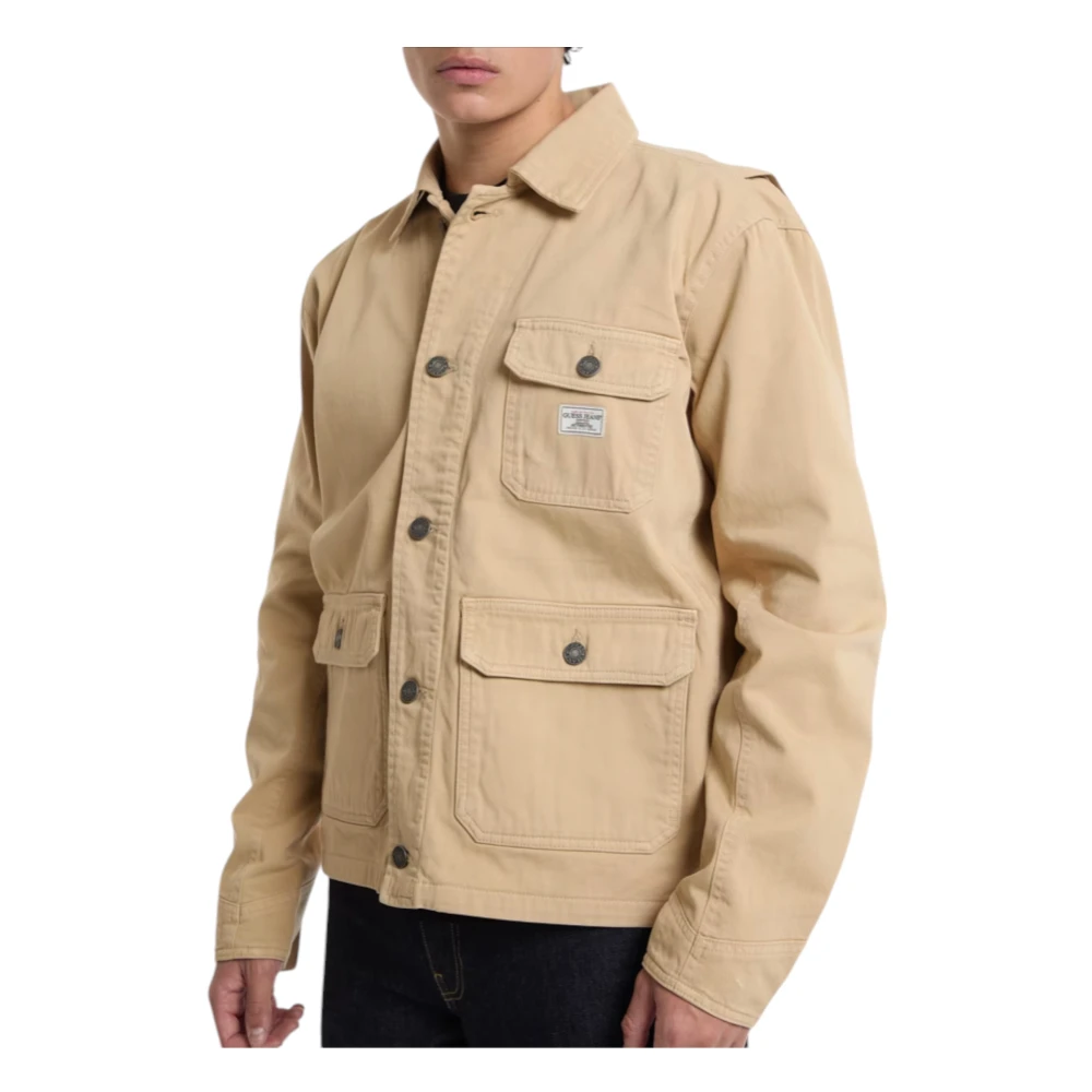 Guess Biologisch Katoenen Jassen en Blazers Beige Heren