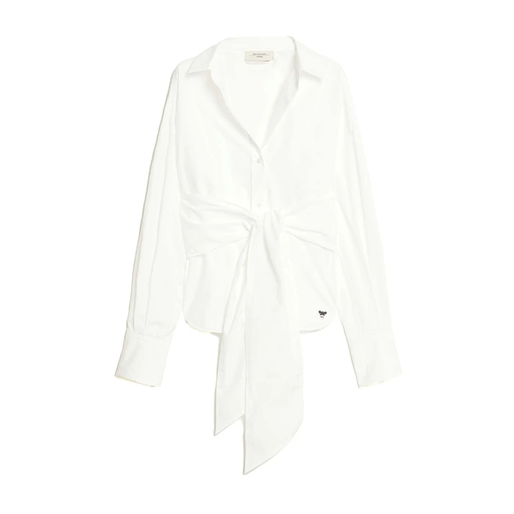 Max Mara Feminine katoenen overhemd met uniek ontwerp White Dames