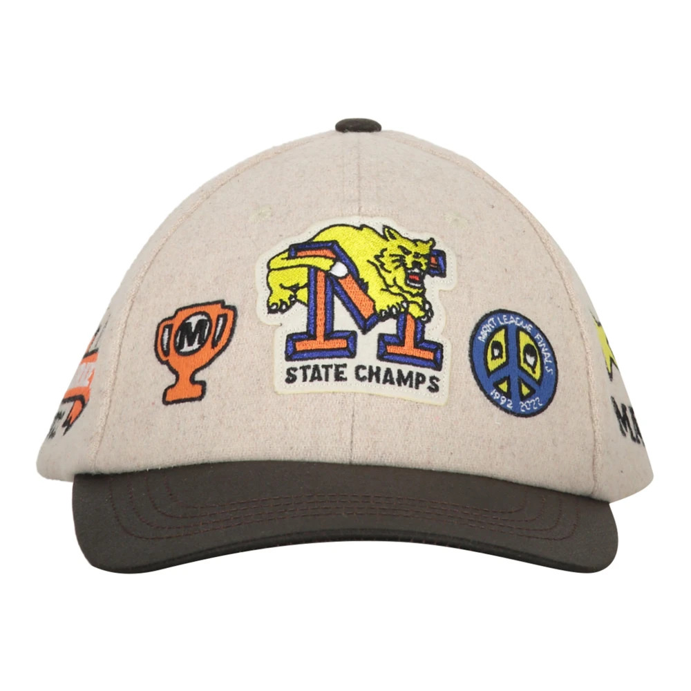 Market Baseball Cap met Geborduurd Patch Beige Heren