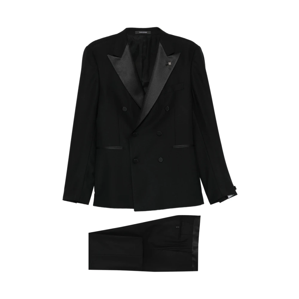 Tagliatore Men's Black Double-Breasted Tuxedo Suit - Double Breasted Suits - 3XL - Suits
