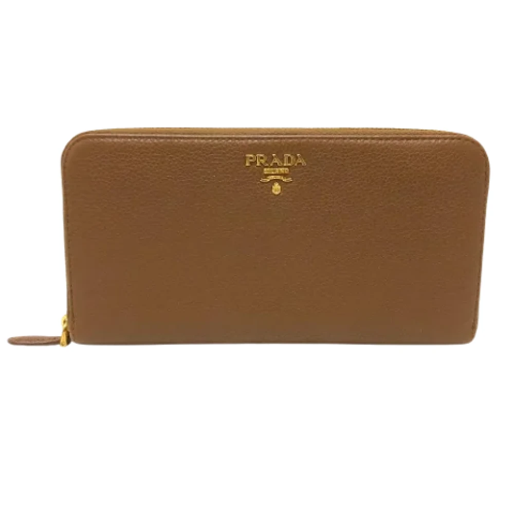 Prada Vintage Pre-owned Leather wallets Brown Dames
