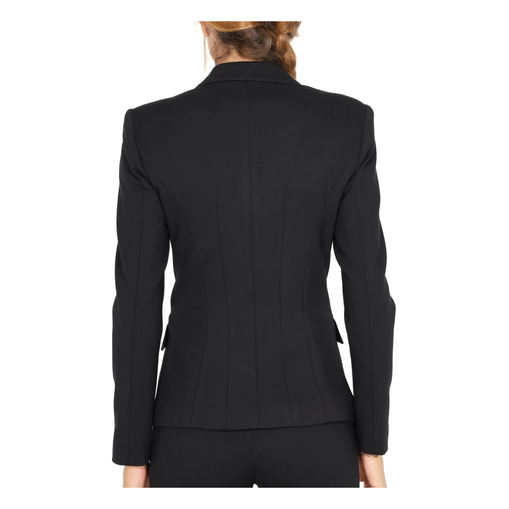 Liu Jo Dubbelrijige blazer in zwart Milano-stiksel Black Dames