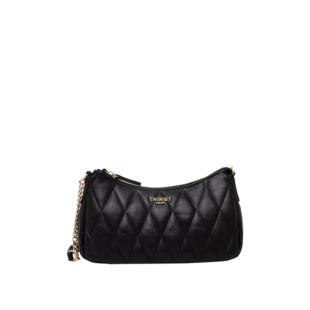 Twinset Women's Black Shoulder Bags, One Size, Quilted Shoulder Bag
