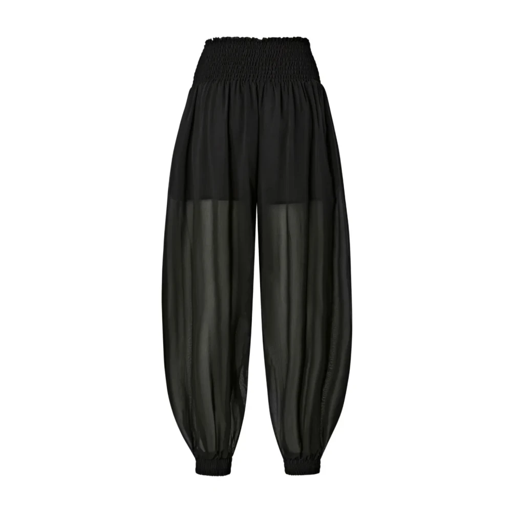 Pinko Women's Black Bore Pantalone Voile - Tapered Trousers - S - Trousers